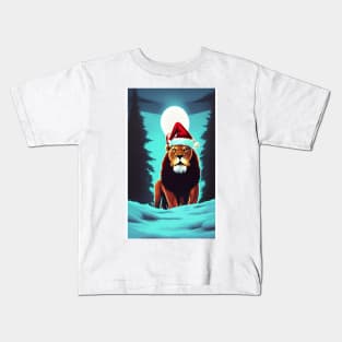 Santa Paws Is Coming To Town Santa lion Kids T-Shirt